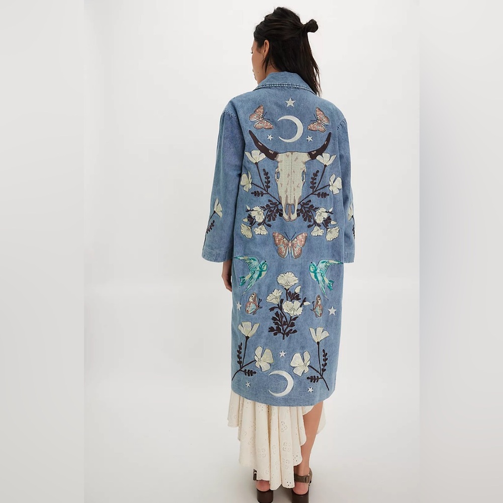 Free People x Denim and Bone Buffalo denim Duster Medium NWT $498
